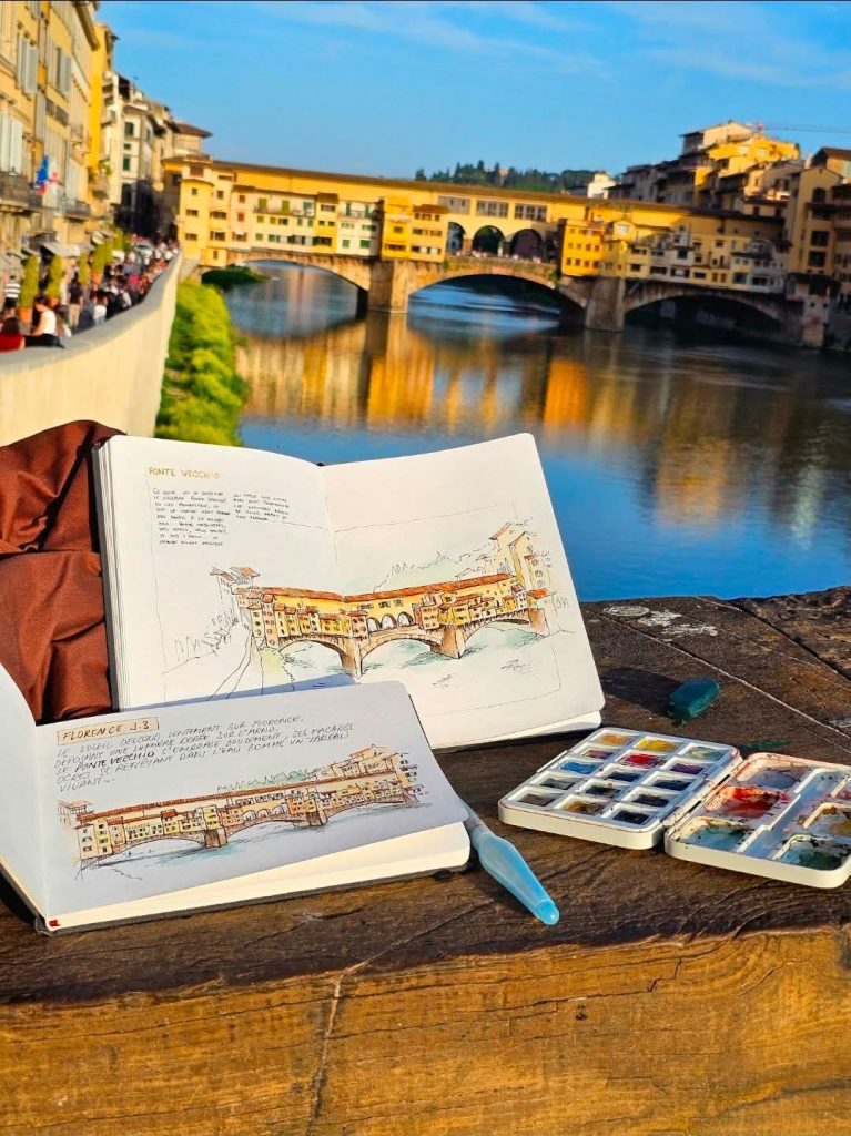 Stage artistique à Florence, stage de dessin, stage de carnet de voyage à florence, Atelier Angéline Mulhouse